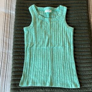 Zenana Outfitters Mint Green Ribbed Tank Top